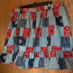 CLOSING 2/15 Bandana Patchwork Skirt sz 2x